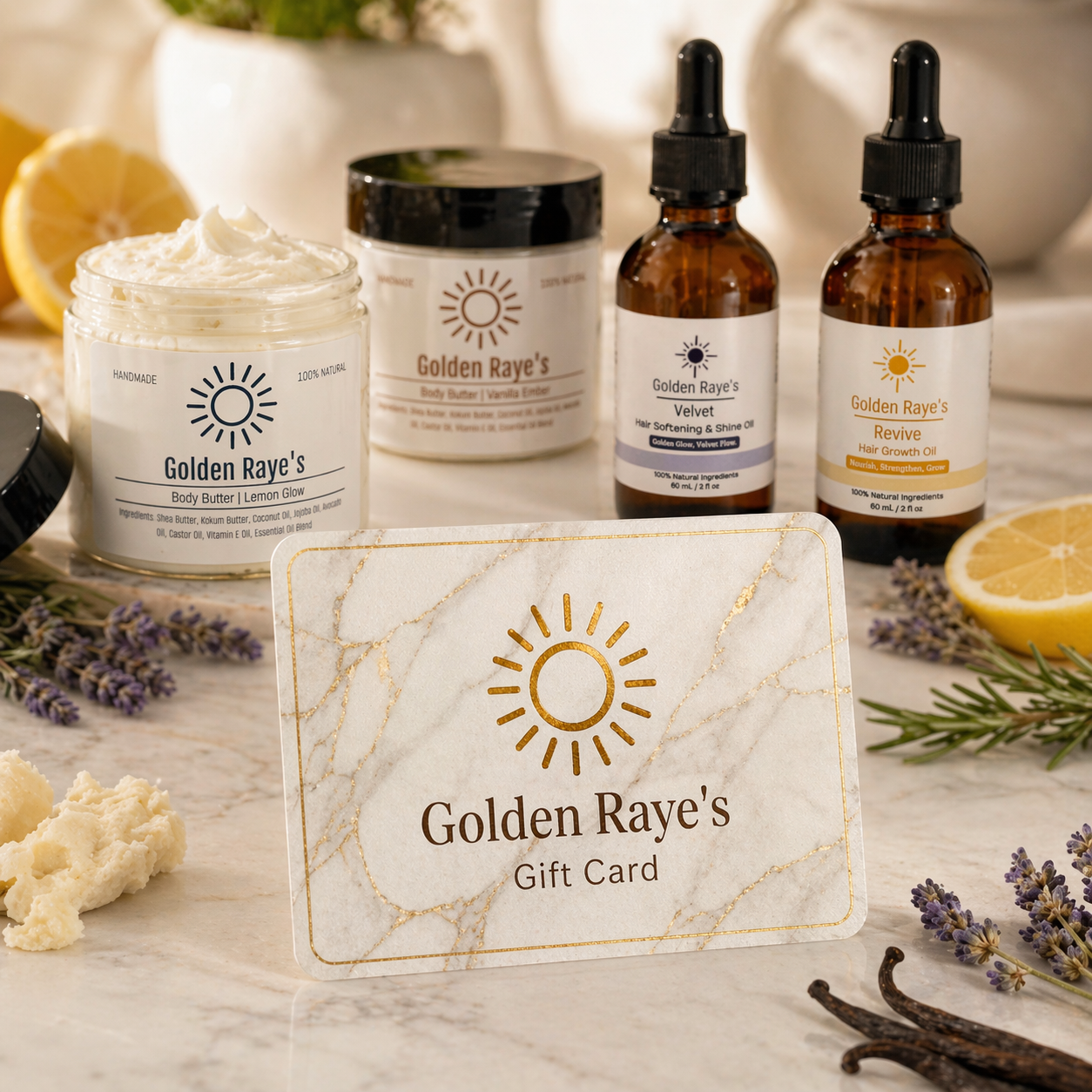 Golden Raye's natural skincare digital gift card