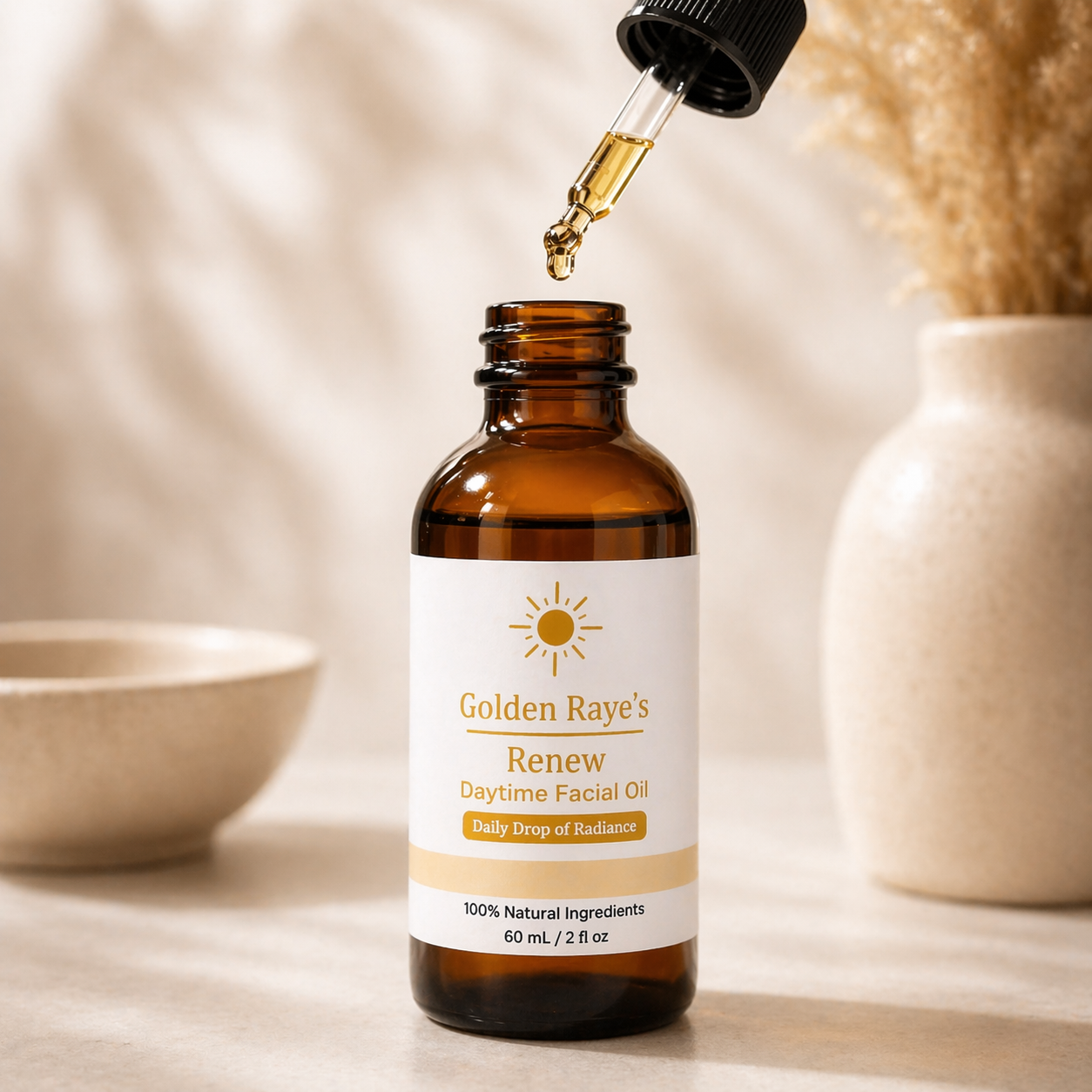 Golden Raye's Renew daytime facial oil for dark spots and uneven tone