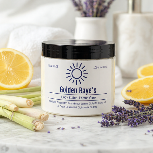 Golden Raye's Lemon Glow hydrating whipped body butter