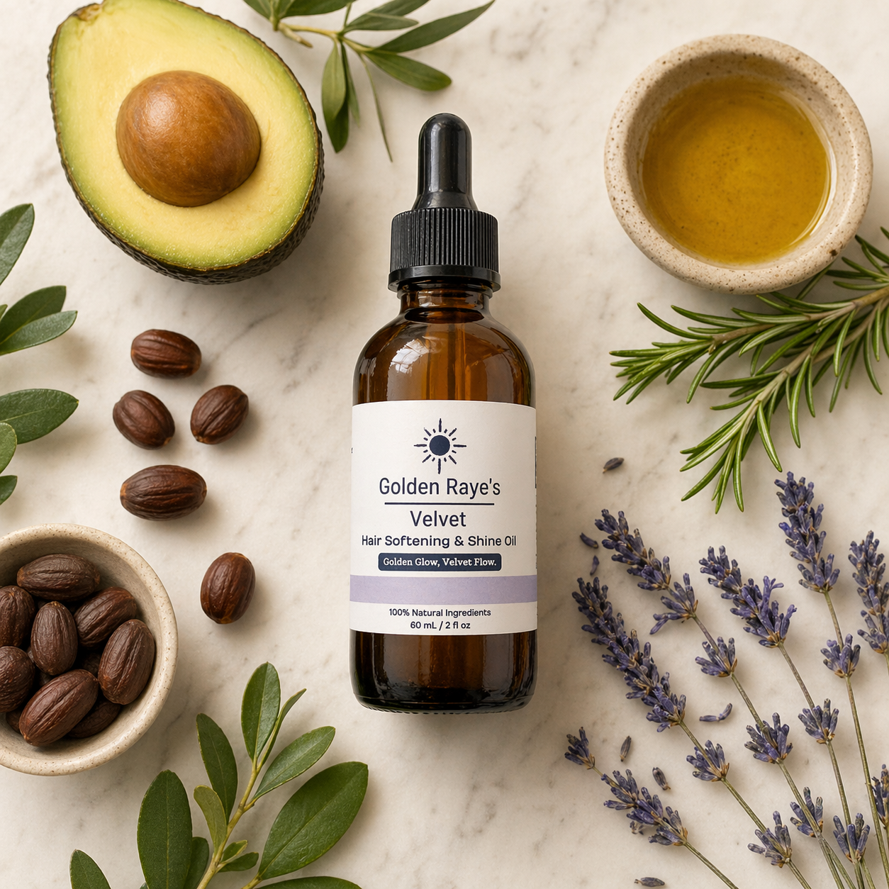 Lightweight natural hair oil for soft, radiant hair