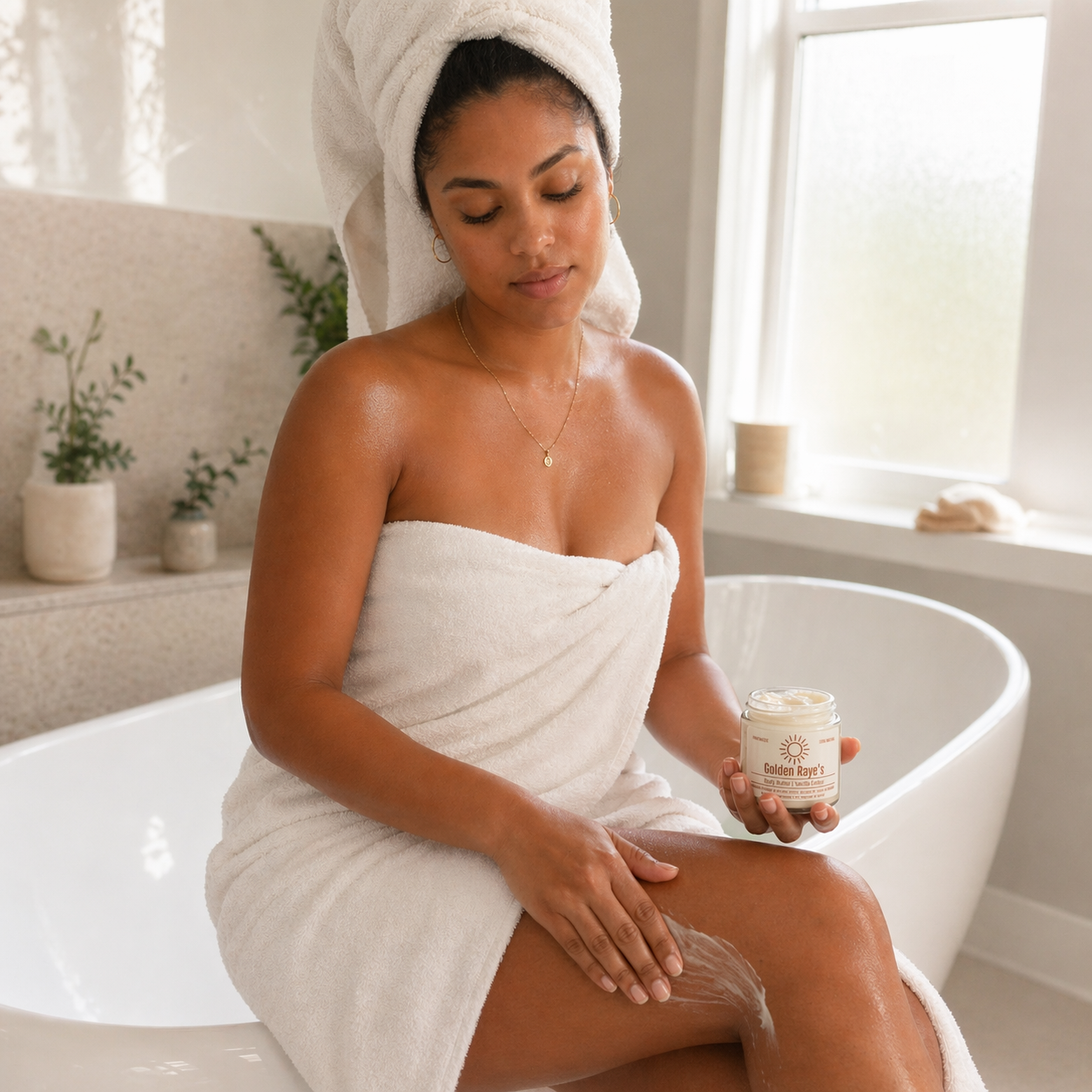 Whipped body butter with shea and cocoa, vanilla and sweet orange scent